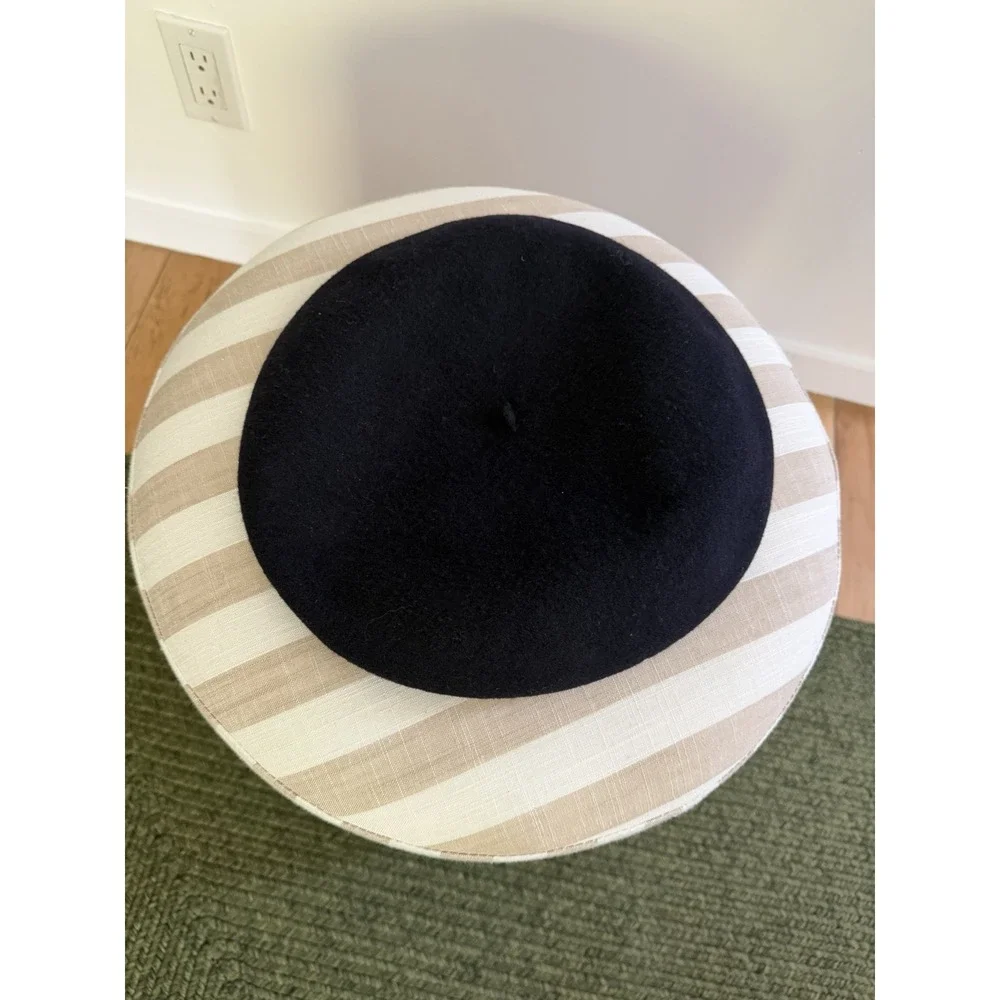 Borsalino 100% Wool Beret NWT Dark Navy Blue Made in Italy Sz XL 62 cm Unisex